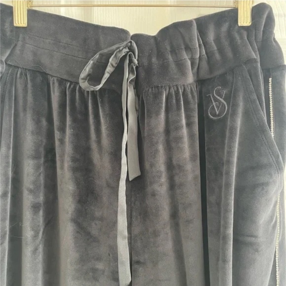 Like new Victoria Secret black velour joggers with rhinestones - Picture 4 of 10